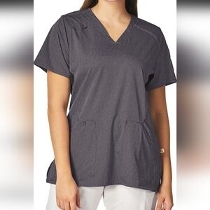 💕2/$20💕Carhartt Force Grey Heathered Mutli Pocket Vented Short Sleeve ScrubTop